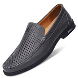 Leather Men Footwear Slip on Office Man Formal Shoes Wedding Party Men Dress Shoes Breath Driving Lazy Loafers Moccasins