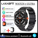 LAXASFIT Watch 7 Ultra Smartwatch Bluetooth Talk HD AMOLED Screen Fitness Tracker Health Monitoring Smartwatch for Android IOS
