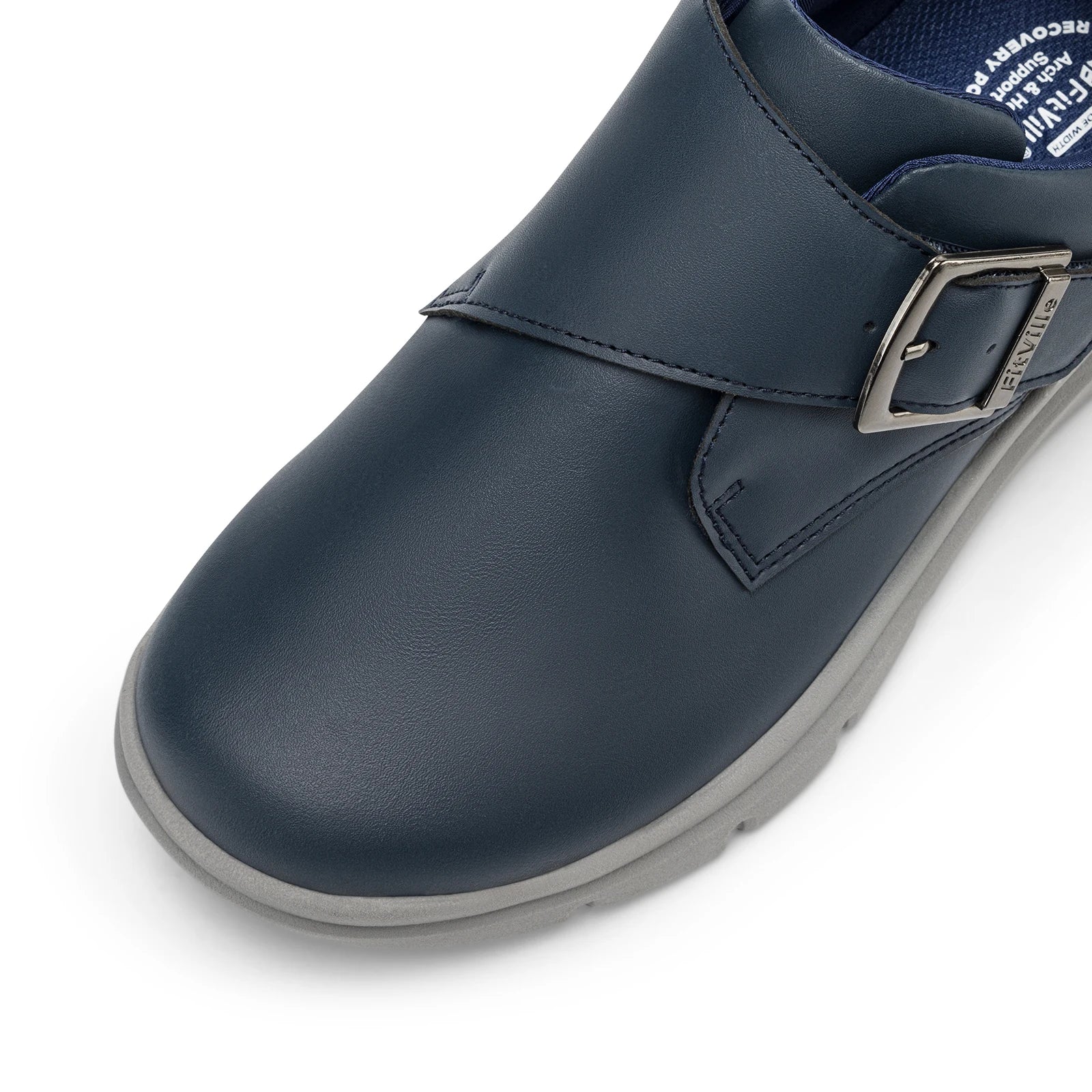 FitVille Men's Leather Shoes Wide Shoes for Swollen Feet Men's Diabetic Walking Shoes for Outdoor Business Walking Shoe