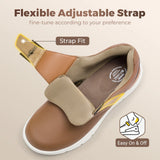 FitVille Men's Leather Shoes Wide Shoes for Swollen Feet Men's Diabetic Walking Shoes for Outdoor Business Walking Shoe