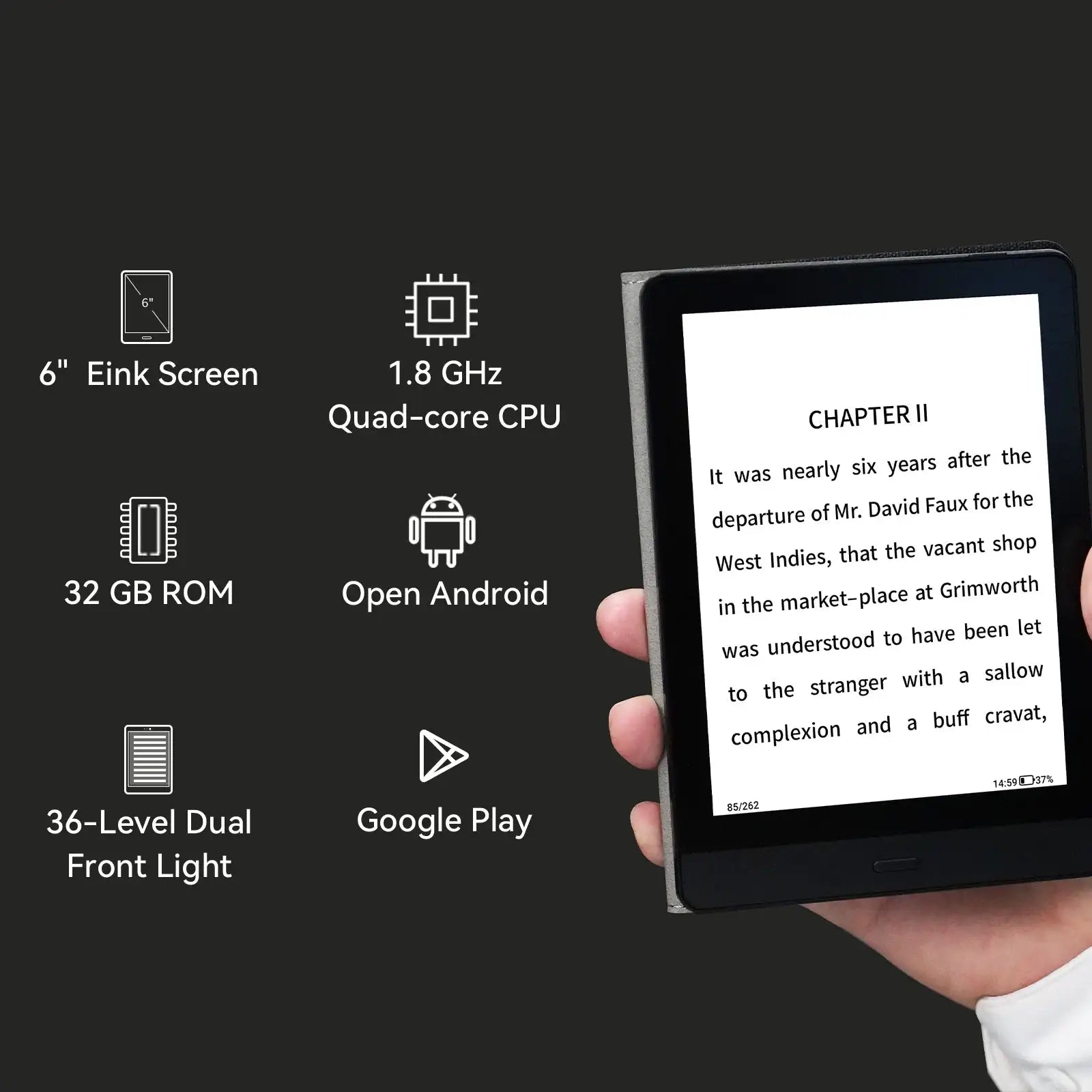 Bigme Read ebook reader, 6'' e-ink screen electronic book,