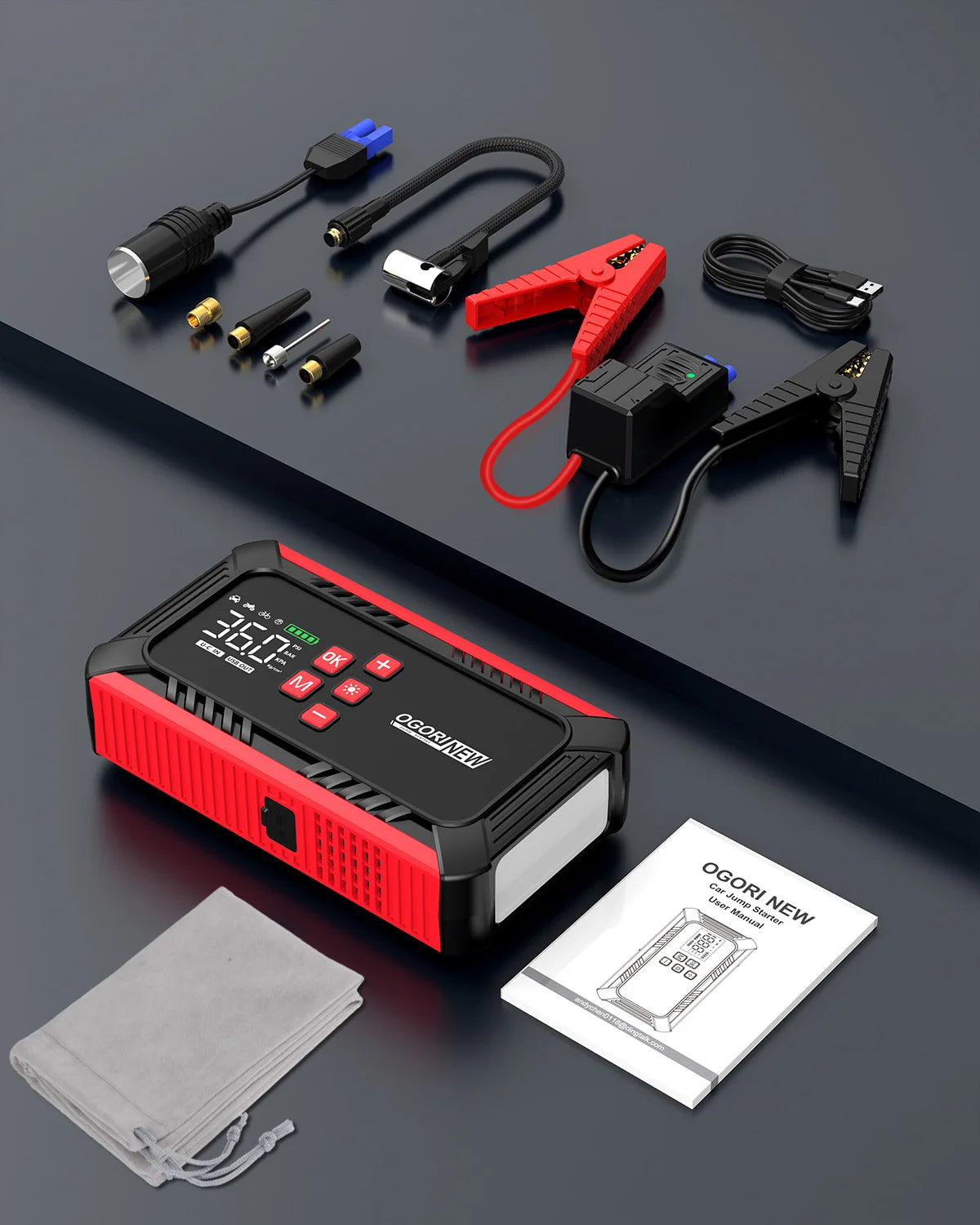 Jump Starter with Air Compressor 150PSI, 7000/8000A Portable