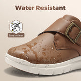 FitVille Men's Leather Shoes Wide Shoes for Swollen Feet Men's Diabetic Walking Shoes for Outdoor Business Walking Shoe