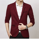 Brand Mens Casual Blazers Autumn Spring Fashion Slim Suit Jacket Men