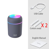 300ml H2O Air Humidifier Portable Mini USB Aroma Diffuser With Cool Mist For Bedroom Home Car Plants Purifier Humificador