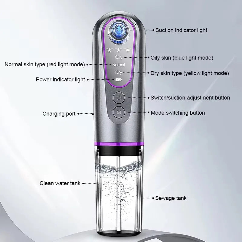 Electric Facial Vacuum Cleaner Professional 6 Suction Heads