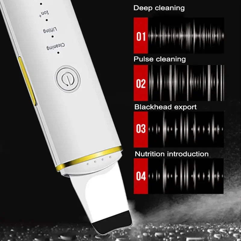Ultrasonic skin scrubber facial ion cleaning vibrating