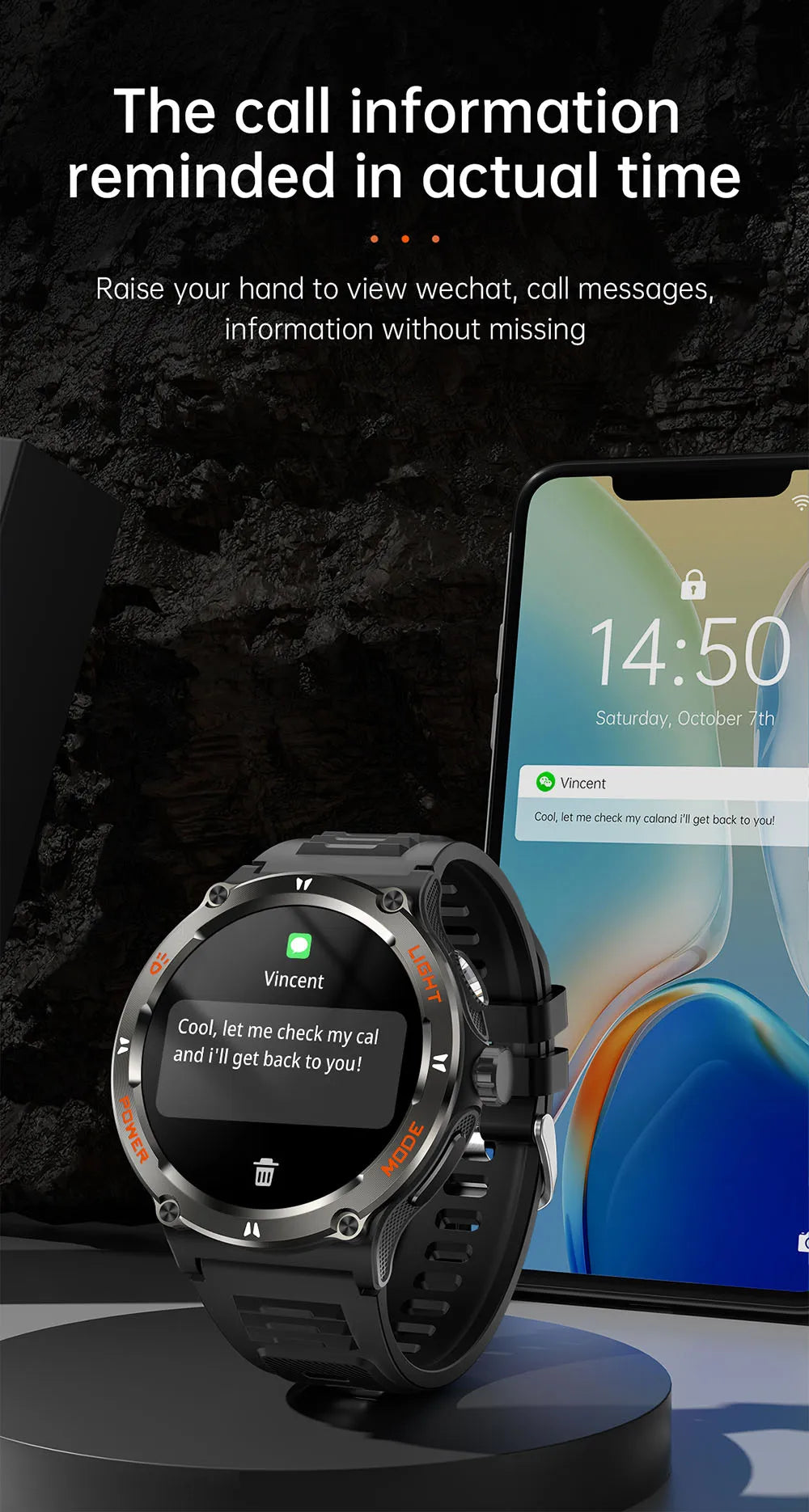 2024 Men's Smart Watch Compass  Sports 3ATM Waterproof Smartwatch Health Monitoring Bluetooth Call  500 Mah Smart Watche