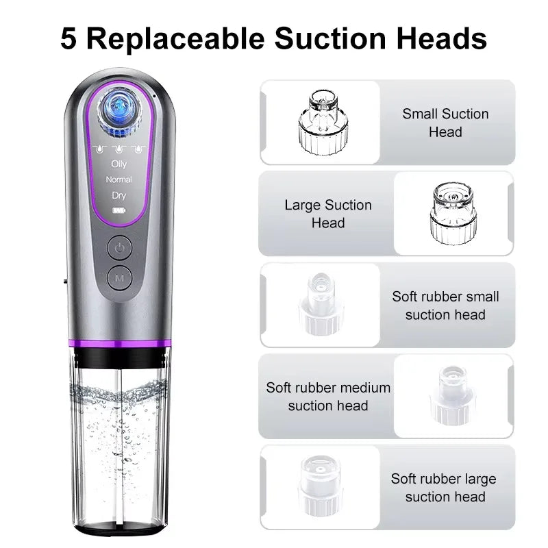 Electric Facial Vacuum Cleaner Professional 6 Suction Heads