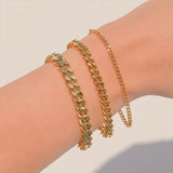 SUNIBI Classic Snake Chain Bracelets for Women Trend Gold Plated