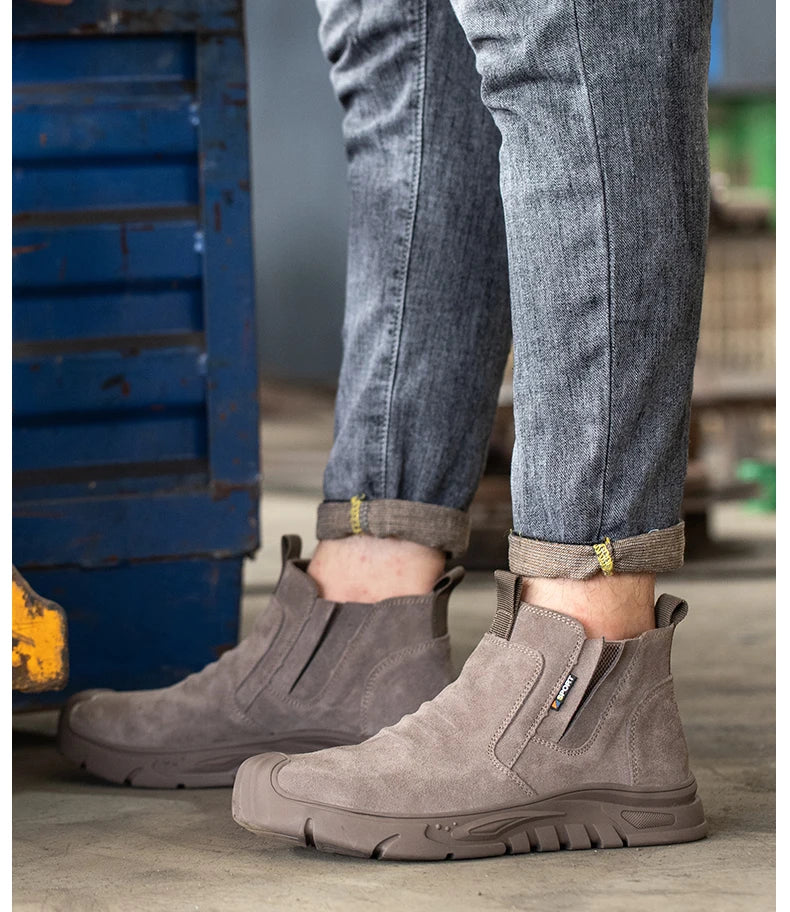 Steel Toe Cap Working Boots Anti-Puncture Work Shoe for ManIndestructible Work Shoes Outdoor Work Shoes Safety Boots for Men