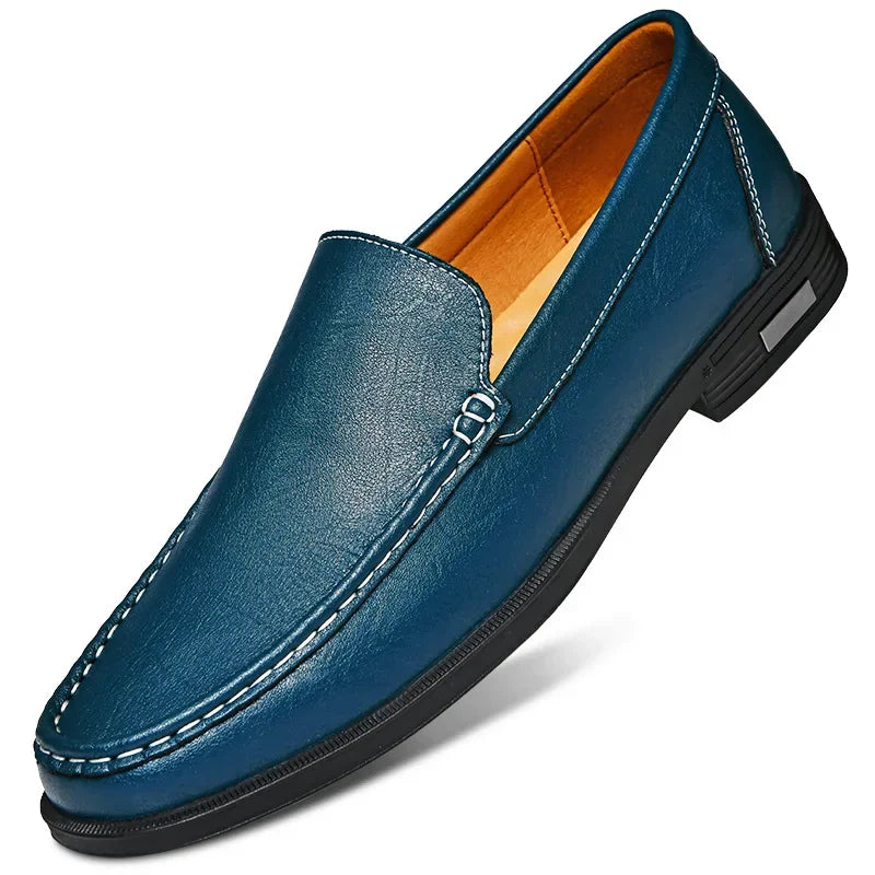 Leather Men Footwear Slip on Office Man Formal Shoes Wedding Party Men Dress Shoes Breath Driving Lazy Loafers Moccasins