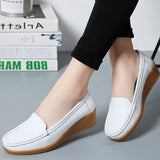 New Leather Flat Shoes Slip On Women Loafers