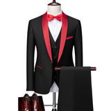 Men Skinny 3 Pieces Set Formal Slim Fit Tuxedo Prom Suit