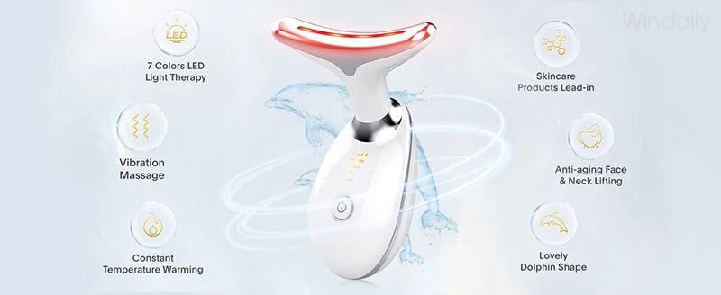 7 Colors LED Neck Face Massager Face Sculpting Tools