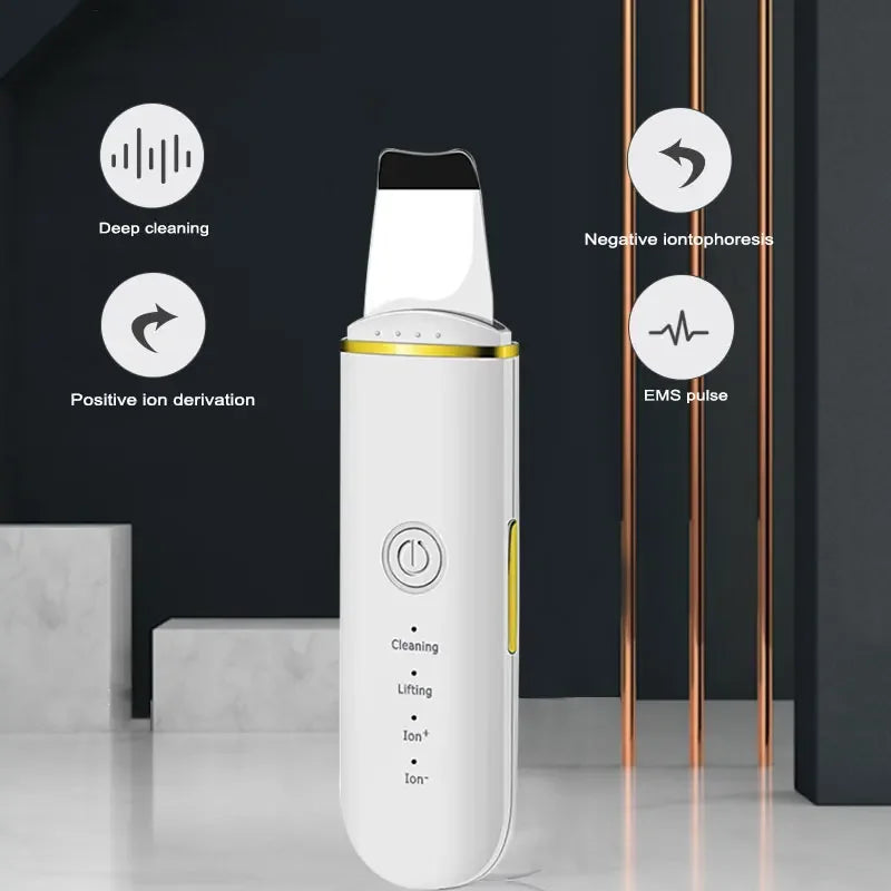Ultrasonic skin scrubber facial ion cleaning vibrating