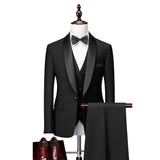 Men Skinny 3 Pieces Set Formal Slim Fit Tuxedo Prom Suit