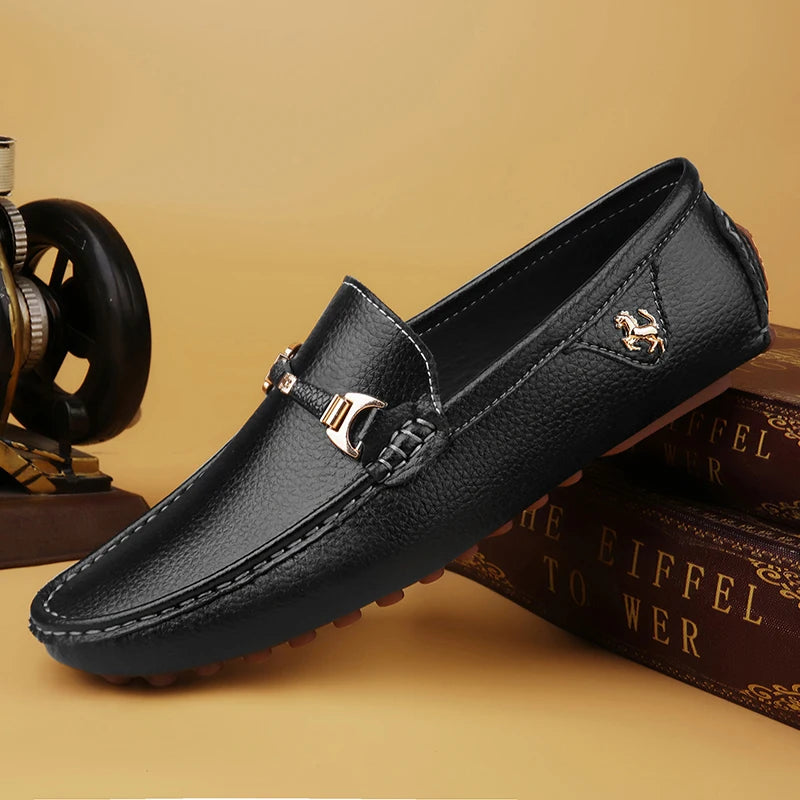 Men's Leather Shoes Drving Shoes Soft Comfortable Slip on Office Man Formal Shoes