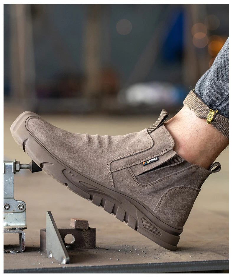 Steel Toe Cap Working Boots Anti-Puncture Work Shoe for ManIndestructible Work Shoes Outdoor Work Shoes Safety Boots for Men