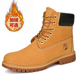 Boots Men High Top Boots High Quality Women Leather Shoes Fashion Outdoor Sneakers Men Lace Up Non-Slip Ankle Boots for Couple