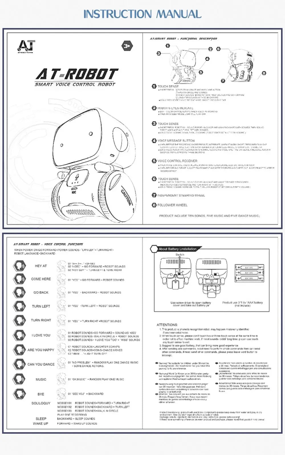 Toy Robot Voice Control Interactive Robot Cute Toy Smart Robot for Kids Dance Voice Command Touch Control Toys birthday Gifts
