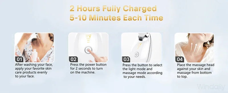 7 Colors LED Neck Face Massager Face Sculpting Tools