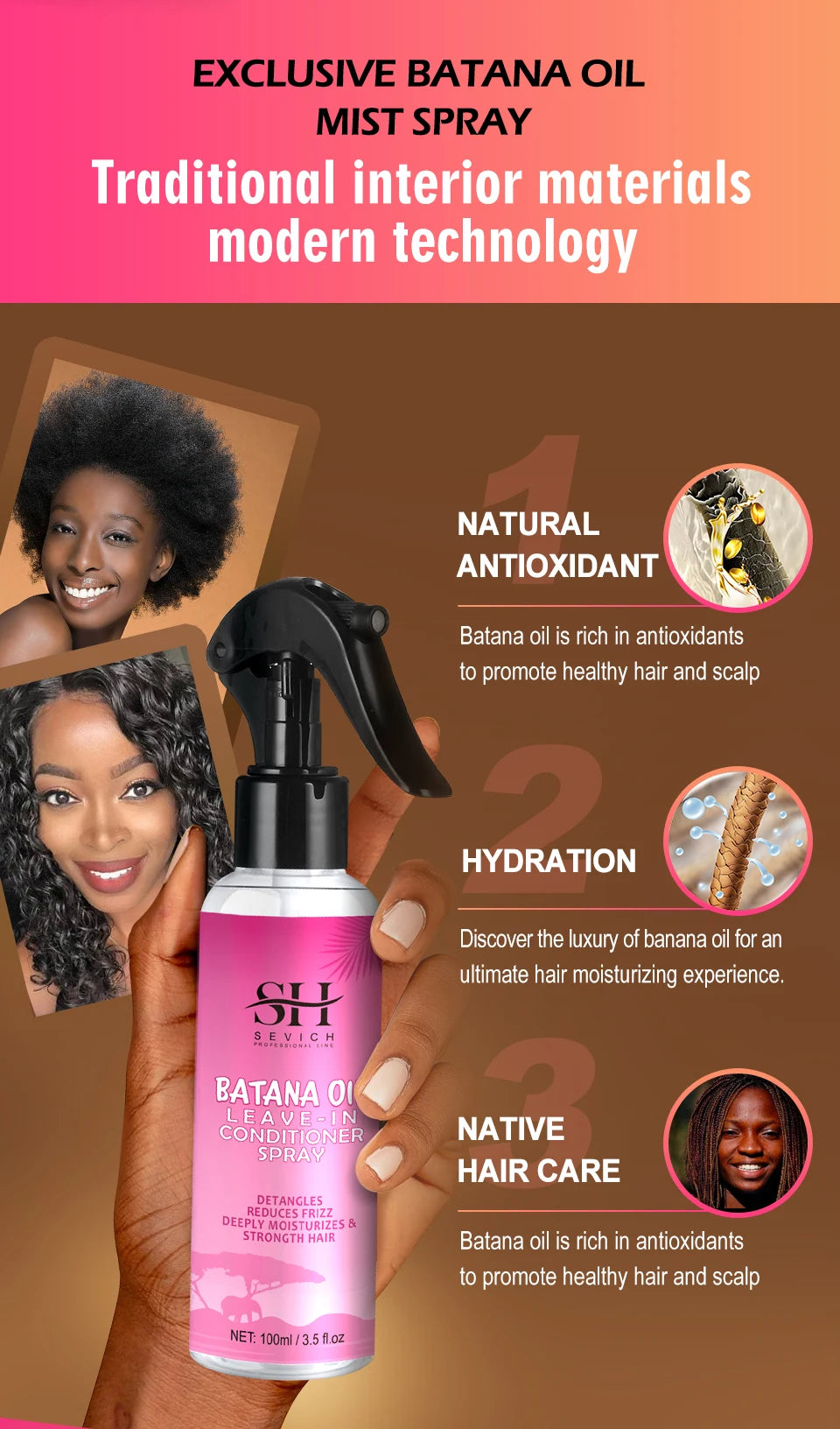 Hair Growth Set Batana Oil Fast Hair Growing Spray