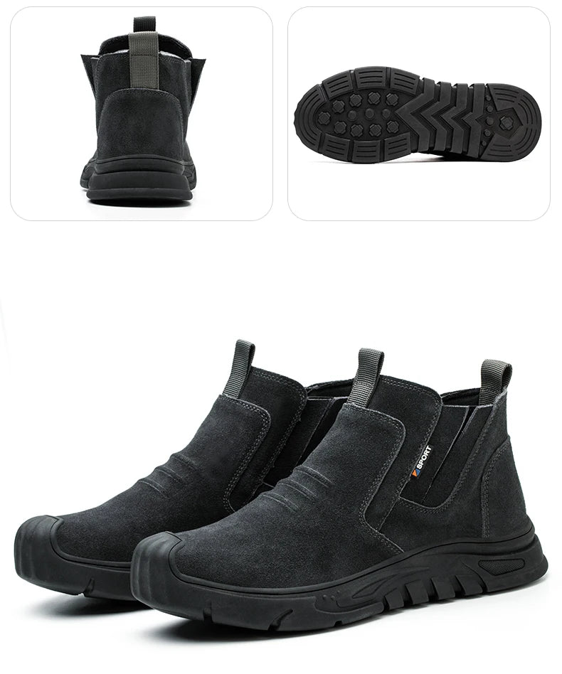 Steel Toe Cap Working Boots Anti-Puncture Work Shoe for ManIndestructible Work Shoes Outdoor Work Shoes Safety Boots for Men