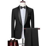 Men Skinny 3 Pieces Set Formal Slim Fit Tuxedo Prom Suit