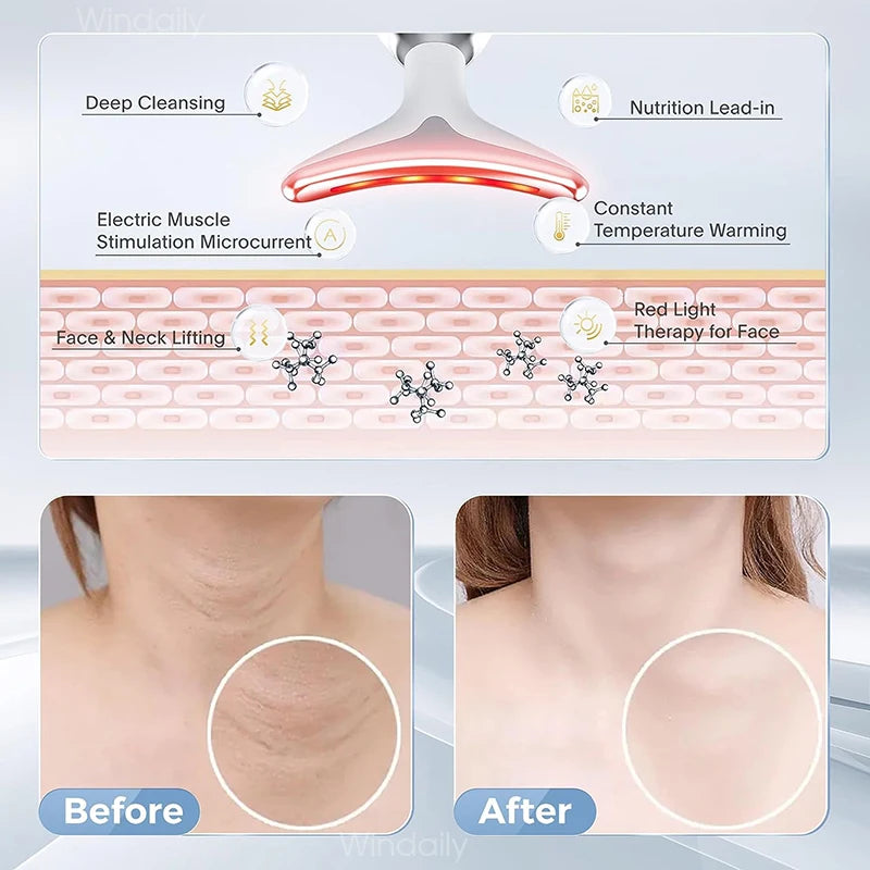 7 Colors LED Neck Face Massager Face Sculpting Tools
