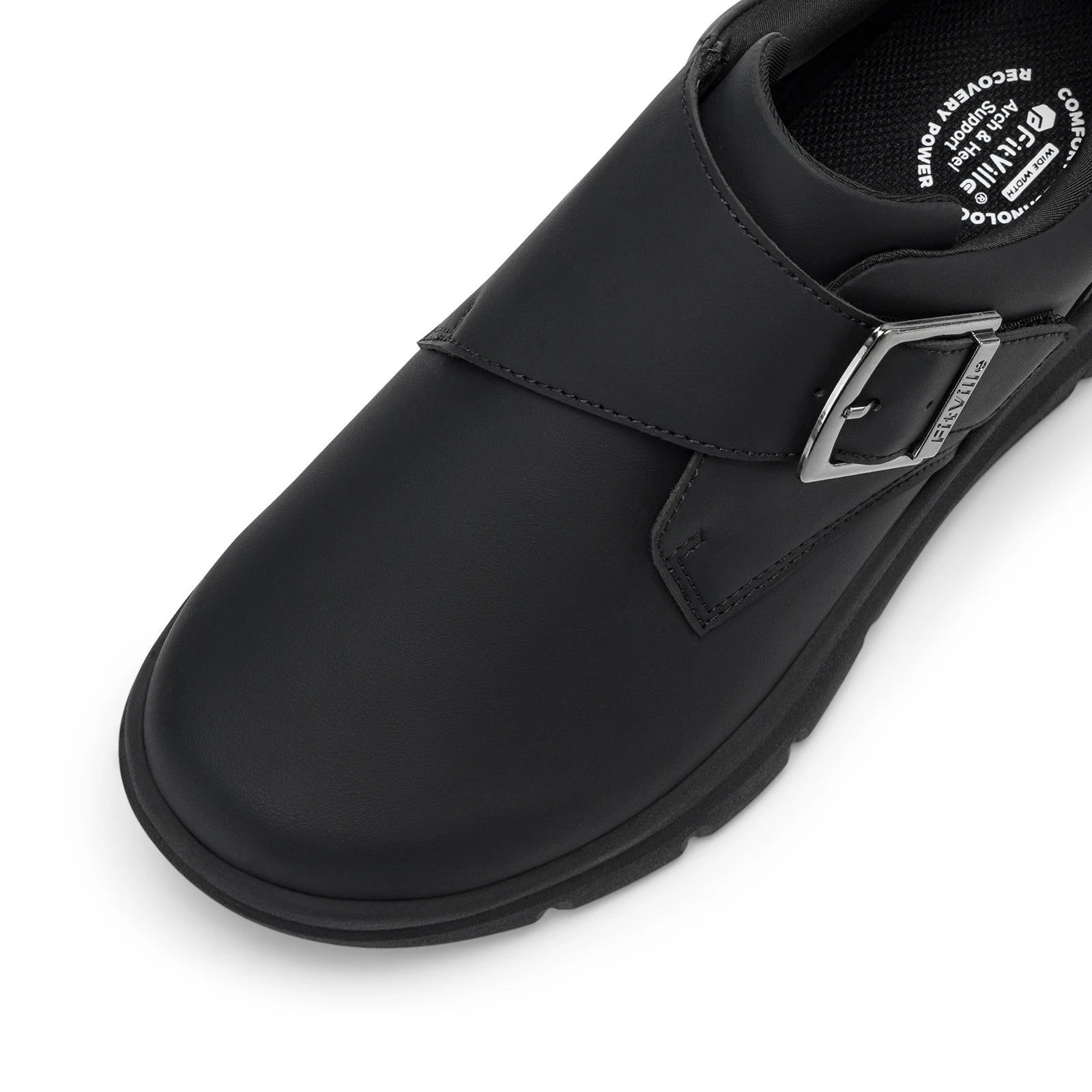 FitVille Men's Leather Shoes Wide Shoes for Swollen Feet Men's Diabetic Walking Shoes for Outdoor Business Walking Shoe