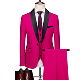 Men Skinny 3 Pieces Set Formal Slim Fit Tuxedo Prom Suit