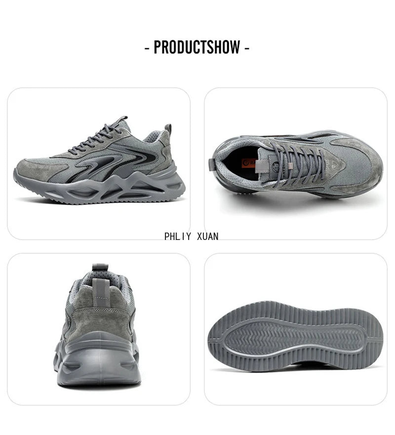 New 2023 Fashion Lightweight Security Protective Safety Wrok Shoes For Men Anti-smashing Sneakers Breathable Male Footwear