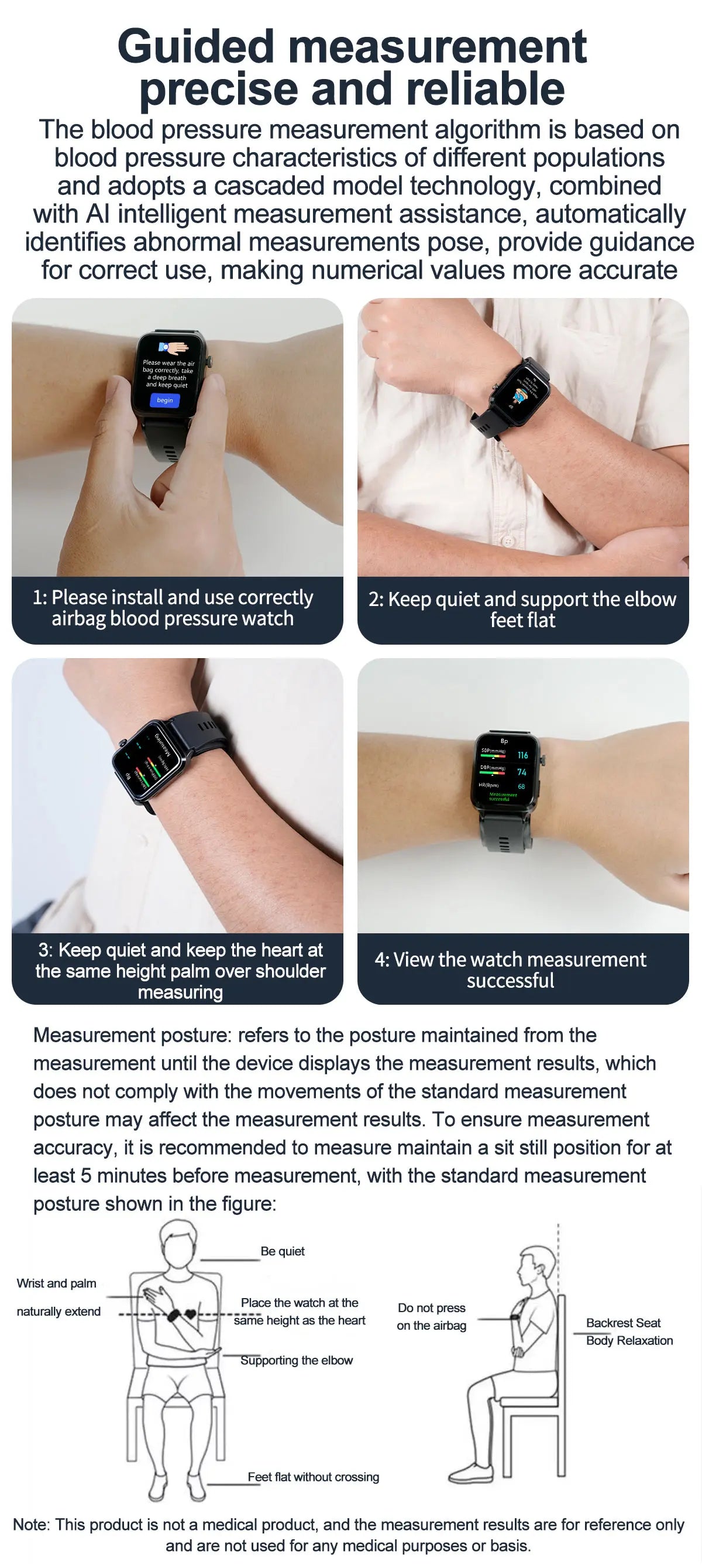 Medical grade smartwatch 2025 Air Pump Bluetooth call health watch True Accurately Blood Pressure Uric Acid Blood Lipids watch