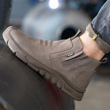 Steel Toe Cap Working Boots Anti-Puncture Work Shoe for ManIndestructible Work Shoes Outdoor Work Shoes Safety Boots for Men