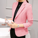 Formal Slim Blazers Lady Office Work Suit Pockets Jackets Coat Female