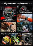 Military Grade AMOLED Smart Watch Men GPS Positioning 500 mAh Large Battery Health Monitoring 100+ Sports Mode Smartwatch 2025