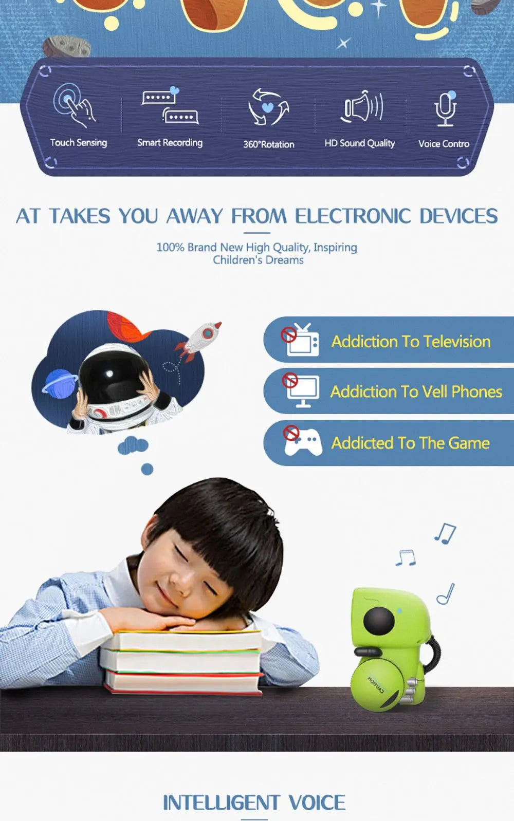 Toy Robot Voice Control Interactive Robot Cute Toy Smart Robot for Kids Dance Voice Command Touch Control Toys birthday Gifts