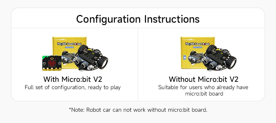 Micro:Bit V2 Smart Mini Robot Car Kit Coding for Kids Science Building Kit Learning Educational STEM Toy DIY Electronic Project