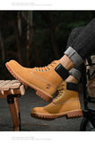 Boots Men High Top Boots High Quality Women Leather Shoes Fashion Outdoor Sneakers Men Lace Up Non-Slip Ankle Boots for Couple