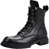 Luxury Design Men Motorcycle Boots Genuine Leather Lace-Up