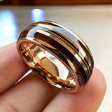Men's Fashion 8mm Stainless Steel Wedding Engagement Ring,