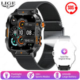 New LIGE Voice Assistant Calling Smartwatch 1.96 inch AMOLED Display Smart Watch 24H Health Monitoring Sports Smartwatch for Men