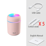 300ml H2O Air Humidifier Portable Mini USB Aroma Diffuser With Cool Mist For Bedroom Home Car Plants Purifier Humificador