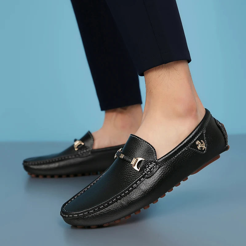 Men's Leather Shoes Drving Shoes Soft Comfortable Slip on Office Man Formal Shoes