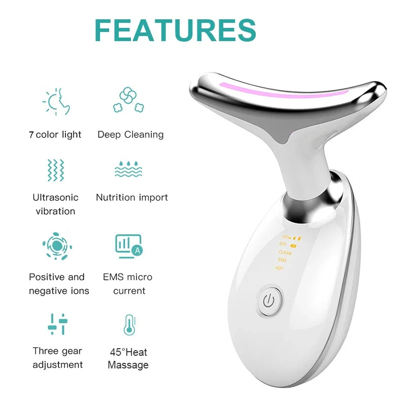 7 Colors LED Neck Face Massager Face Sculpting Tools