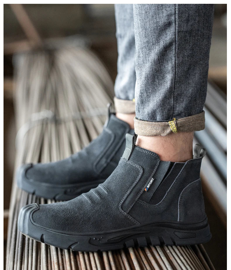 Steel Toe Cap Working Boots Anti-Puncture Work Shoe for ManIndestructible Work Shoes Outdoor Work Shoes Safety Boots for Men