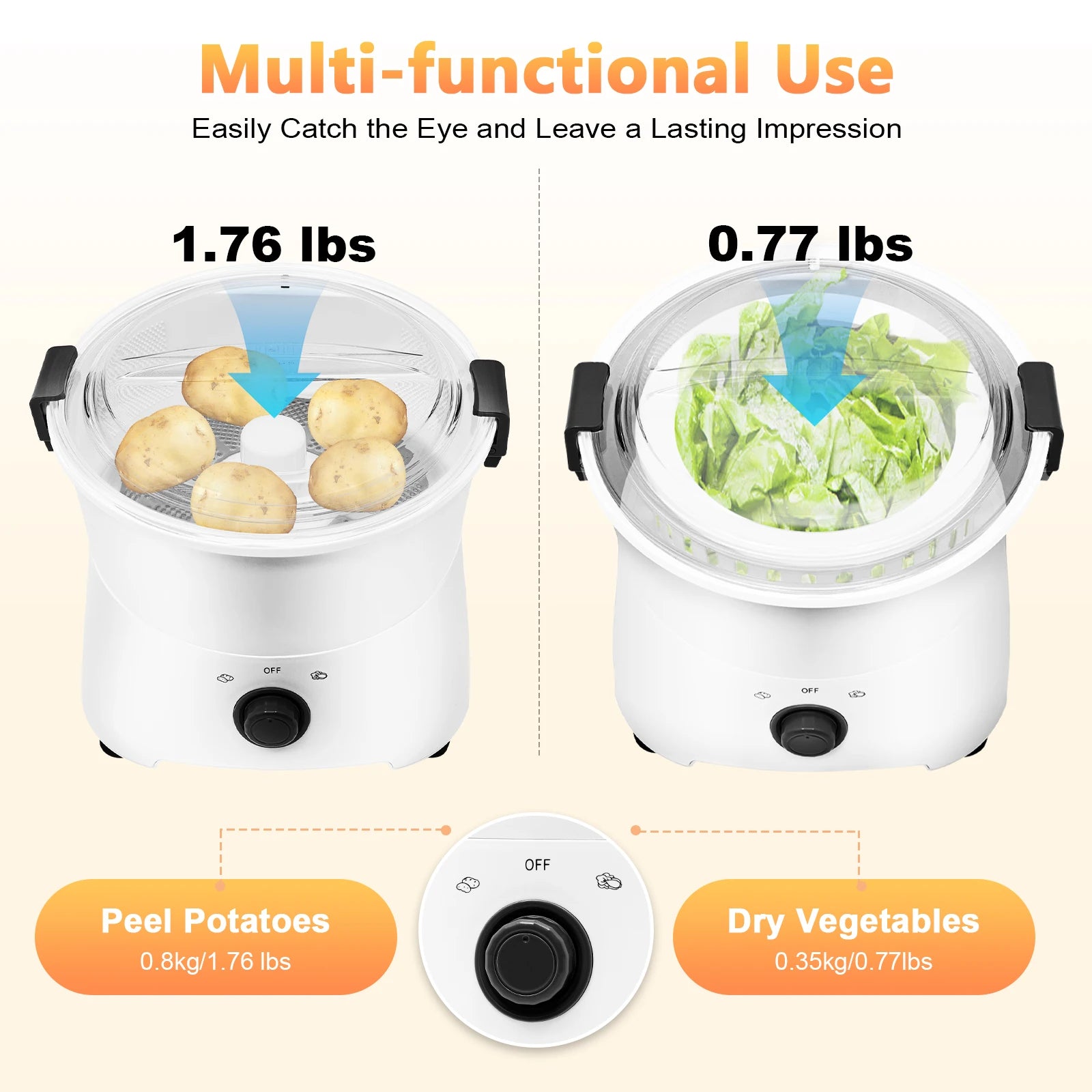 Automatic Peeler Spinner for Kitchens Restaurant Fast Food Shops