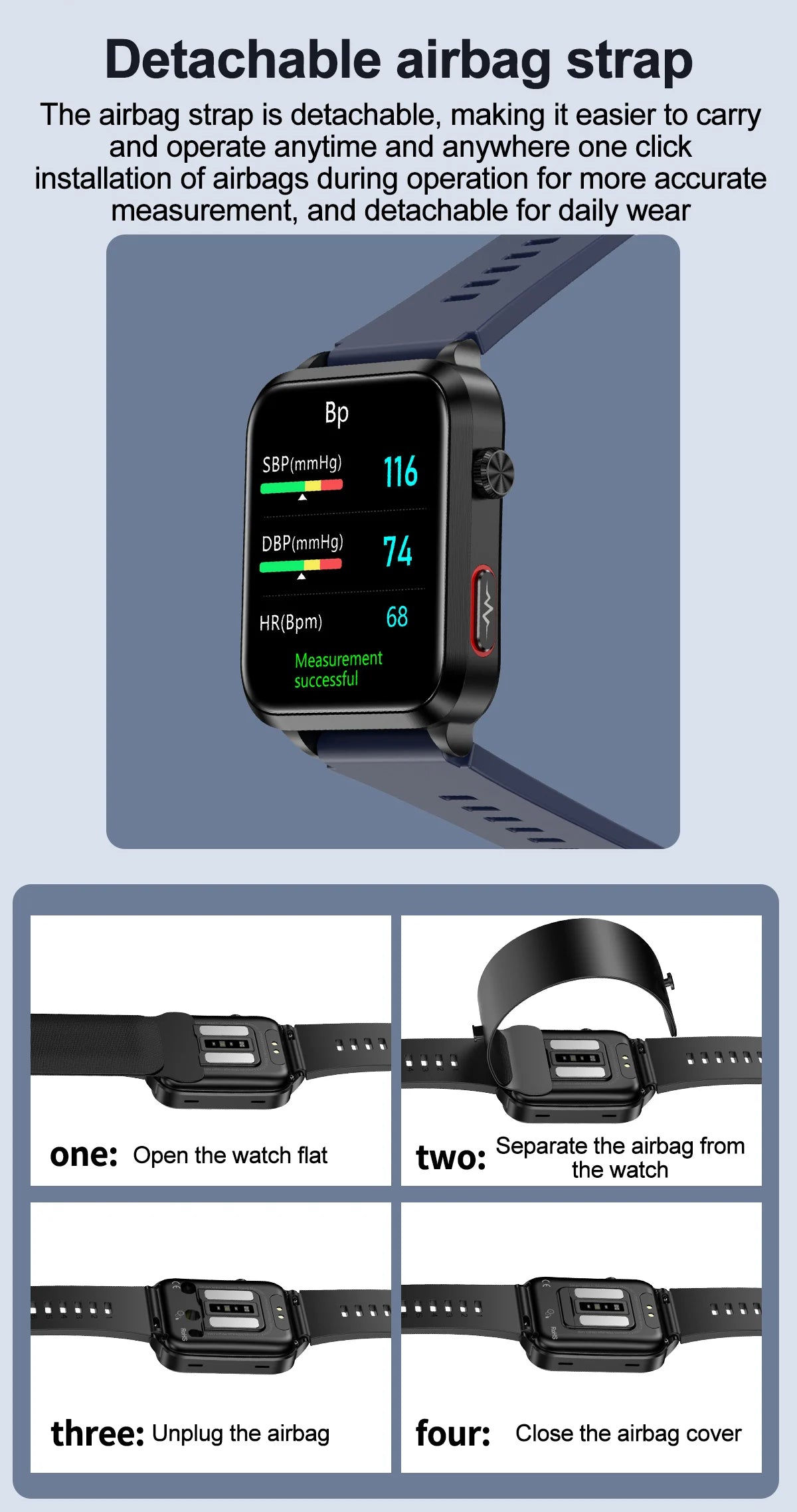 Medical grade smartwatch 2025 Air Pump Bluetooth call health watch True Accurately Blood Pressure Uric Acid Blood Lipids watch