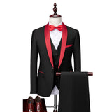 Men Skinny 3 Pieces Set Formal Slim Fit Tuxedo Prom Suit